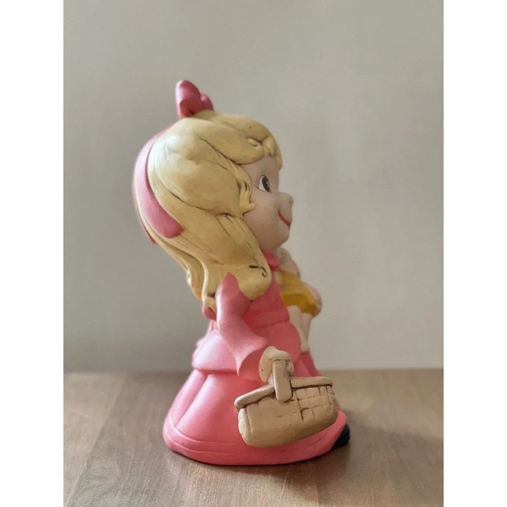 Vintage‎ Atlantic Mold Little Girl Pink Dress With Doll And Basket Child 11